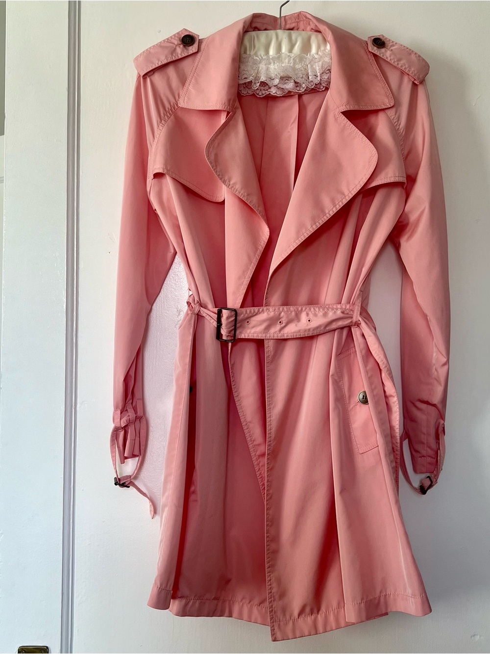 Vintage Carlisle Pink Belted Trench Coat